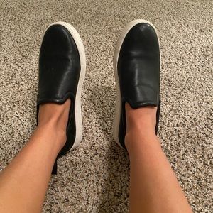 Dolce vita black leather slip ons